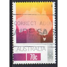 Australia 2014 Special Occasions - Map of Australia - Yellow, Magenta 70c Used