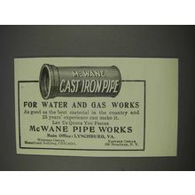 1911 McWane Cast Iron Pipe Ad