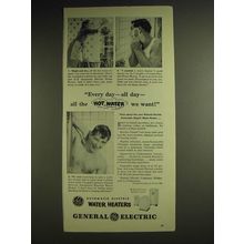 1948 General Electric Automatic Electric Water Heaters Ad - Every day all day