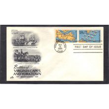 FDC Art Craft 1937-1938 18c Battles of Yorktown (Cachet-U/A) CV00220
