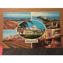 multiview, BRIGHTON, SUSSEX used vintage postcard 1971 pm =