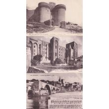Avignon Aur Le Pont French Music Musical Notes 3x Postcard s
