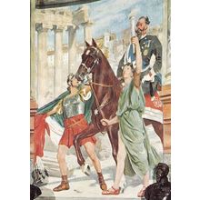 Victor Emmanuel II Rome Battle Of Solferino Napoleon Painting Postcard