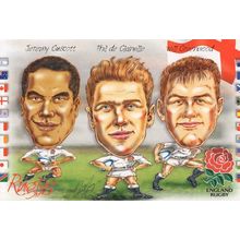 Jeremy Guscott Phil De Glanville Will Greenwood England 1999 Rugby Postcard