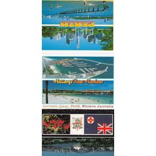 Hillarys Boat Harbour Perth Australia 3x Postcard s