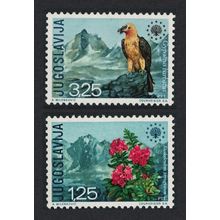 Yugoslavia Lammergeier Bird Alpenrose Nature Conservation 2v 1970 MNH