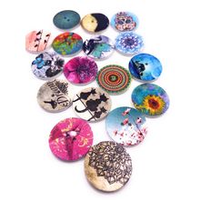 20mm Buttons Mixed Shabby Chic Vintage Retro Wooden Crafts Diy Cardmaking 2 Hole
