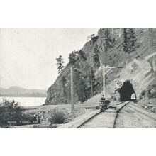 Movie Tunnel & Lake Ontario Antique Canada Railroad Postcard