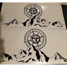 2 x Talbot Express T Logo Decal, Sticker over a Mountain, Large 21in x 10in