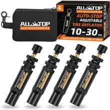 ALL-TOP Adjustable Auto-Stop Tire Deflator Valve Kit (10-30 PSI) 4 PCS Screw-On