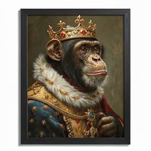 King Chimp Painting Monkey Royal Portrait Renaissance Animal Wall Art Print Post