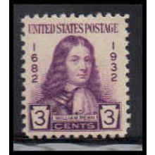 724 3c William Penn Fine MNH O3464