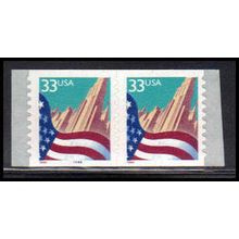 3281 33c U.S. Flag Over City Fine MNH CNP Left 4444A PA2099