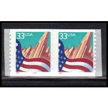 3281 33c U.S. Flag Over City Fine MNH CNP Left 6666A PA2101