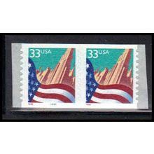 3281 33c U.S. Flag Over City Fine MNH CNP Left 8888A PA2103