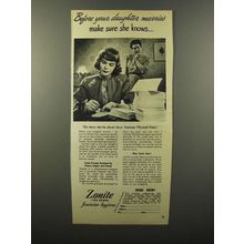 1946 Zonite Feminine Hygiene Ad - Daughter Marries