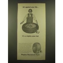 1967 Dayton Thorobred Tires Ad - $2 Against Your Life is a Poor Bet