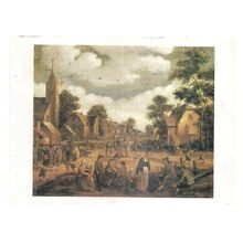 VILLAGE SCENE by Joost Cornelisz Droochsloot used postcard 1993 postmark =