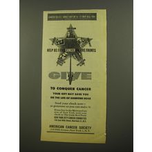 1945 American Cancer Society Ad - Cancer kills 1 adult out of 6