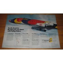 1974 Braniff Airlines Ad - Braniff gets you there with flying colors