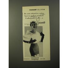 1954 Vassar Vassarette Style No. 5 Girdle Ad - Be your attractive, active best