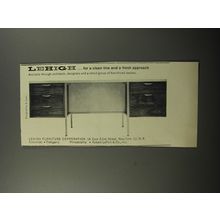 1956 Lehigh Desk by G. Luss Advertisement - clean line and a fresh approach