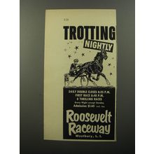 1956 Roosevelt Raceway Ad - Trotting nightly