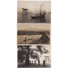 Japanese Fisherman in Sailing Boat Antique Old 3x Postcard Photo s