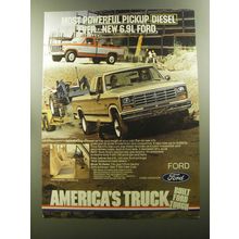 1982 Ford 6.9L Diesel Pickup Truck Ad - Most powerful pickup diesel ever