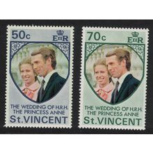 St. Vincent Royal Wedding Princess Anne 2v 1973 MNH SG#374-375