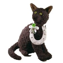 Knitting Pattern Vintage Witchy Wild Fur Lucky Black Cat Silver Horseshoe/Clover