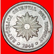 Ⰶ CHILE (1944-1951): URUGUAY ★ 5 CENTESIMOS 1948 SUN!★LOW START★NO RESERVE