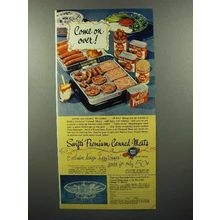 1950 Swift's Premium Canned Meats Ad - Come on Over