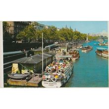 Queen Boadicea Passenger Boat Ship On River Thames London Postcard