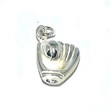 Sterling Silver BaseBall Glove and Ball Charm Pendant