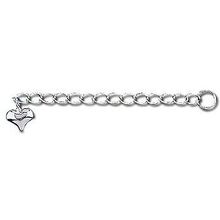 Sterling Silver 2 Inch Extender 5mm Split Ring & Puff Heart Pendant