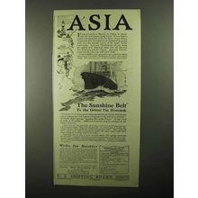 1922 U.S. Shipping Pacific Mail Steamship Co. Ad - Asia