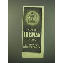 1942 Edison Swan Electric Royal Ediswan Lamps Ad - Efficiency, Economy