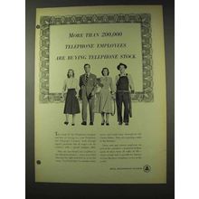 1948 Bell Telephone Ad - Employees Are Buying Stock