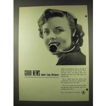 1948 Bell Telephone Ad - Good News About Long Distance
