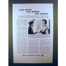 1959 Bell Telephone Ad - 14,500 Smiths, 6600 Browns