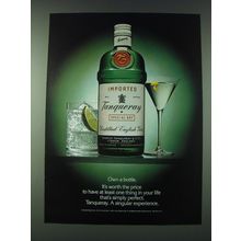 1989 Tanqueray Gin Ad - Own a bottle It's worth the price to have at least one
