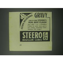 1942 Steero Bouillon Cubes Ad - Extra-delicious Gravy