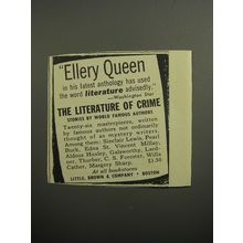 1951 Little, Brown & Co. Book Ad - The literature of Crime stories Ellery Queen
