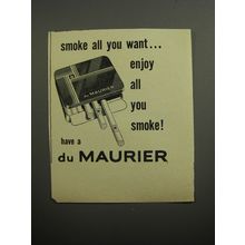 1951 Du Maurier Cigarettes Ad - Smoke all you want.. enjoy all you smoke!