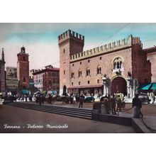 Ferrara Palazzo Municipale Bicycles Italian 1960s Postcard