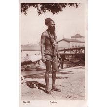 Sadhu Indian Tribal Man Vintage Real Photo India Postcard
