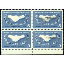 1266, Black color almost completely omitted error - Block of four - Mint NH