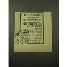 1960 St Martin's Book Advertisement - The Court of St. James's by E.S. Turner