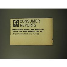 1960 Consumer Reports Magazine Advertisement - 1961 Buying Guide